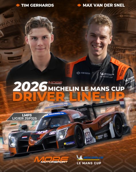 Tim Gerhards en Max van der Snel More Motorsport Pro-klasse Michelin Le Mans Cup