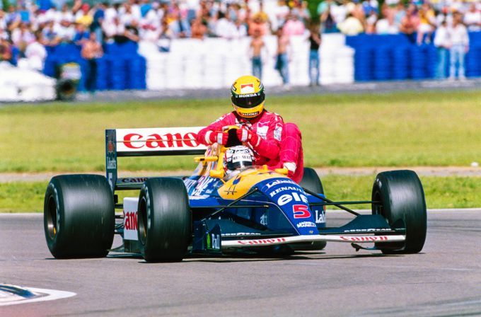 Nigel Mansell en legende Ayrton Senna F1